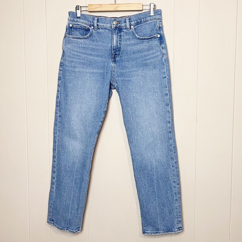 Madewell Jeans 90s Straight Leg 29P 29 Petite Light Wash High Rise Blue Denim - Picture 3 of 11